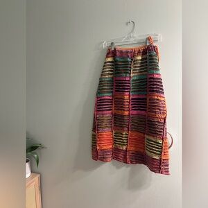 100% cotton boho hippie style patchwork midi skirt unique festival